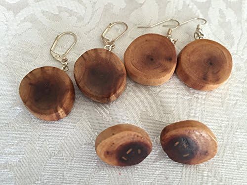 Wood earrings, Wooden earrings, Choose one or more, Lever-back earrings, Fishhook earrings, Post earrings, Silver fittings
