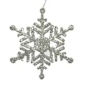 Glittered Snowflake Ornament - Silver