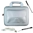 Silver Gray Cube with Pocket Series Shell Hard Carrying case for iPad fits snuggly + Includes a 4-inch eBigValue (TM) Determination Hand Strap + Premium Quality Metal Stylus Styli for Apple iPad + USB 2.0 Data Sync Cable for Apple Ipad