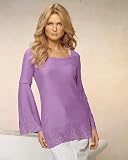 Embroidered tunic-length tee