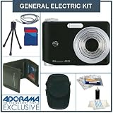 General Electric A835 Digital Camera Kit, Black with 2 GB SD Memory Card, Deluxe Carry Case, Mini Table Top Tripod, Neck Strap, Memory Card Wallet, Screen Protecters for LCD Screen, Cleaning