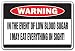 LOW BLOOD SUGAR Warning Sign health sick funny signs