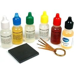 Test Kit Gold 10K 14K 18K 22K Silver Plat & Stone 8Pc
