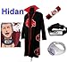 Sunkee Naruto Itachi Hidan cosplay costume set (Akatsuki Cloak + Naruto Hidan headband + Naruto penc