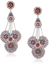 Miguel Ases Amethyst Hydro-Quartz Chain Drop Earrings