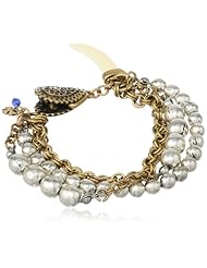 Lucky Brand Metal Beaded Tassle Bracelet, 7.63"