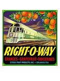 IMAGE OF Orlando, Florida, Right-O-Way Brand Citrus Label Premium Poster Print, 18x24