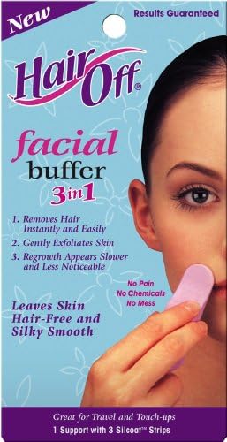 Hair Off 3-in-1 Facial Buffer 6-Count (Pack of 6)