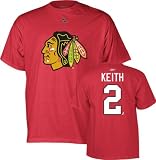 Duncan Keith Red Reebok Name and Number Chicago Blackhawks T-Shirt