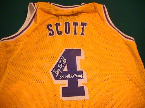 BYRON SCOTT SIGNED AUTOGRAPHED JERSEY LOS ANGELES LAKERS COA + PROOF PHOTO