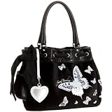 Juicy Couture Butterfly Sparkle Day Dreamer Handbag Tote Black Velour