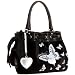 Juicy Couture Butterfly Sparkle Day Dreamer Handbag Tote Black Velour