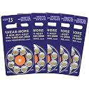 Hear-More 24k Gold-Plated Hearing Aid Batteries by Rayovac - Size 13 - 40 Batteries (5 8-pks)