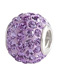 Silverado Silver CZ Razzle Dazzle Purple Bead Charm BM001-7