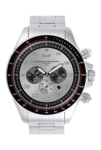 Vestal 'The Zep' Mens Silver Stainless Steel 
