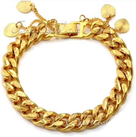 TKC Hammer Cut Curb Cuban 18K Gold Filled Women Chain Bracelet 10 mm 8"
