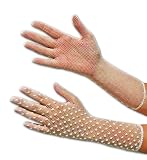 CLEARANCE Nylon Filet Crochet Gloves, 8-button length, tiny beads and sequins