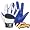 Cutters Gamer Padded Football Gloves - Men's ( sz. L, White/Royal/Black )