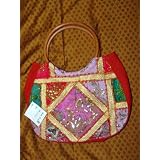 Womens Handbag Deep Red Banjara Mirrors Boho Purse