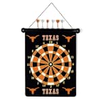 TEXAS LONGHORNS Magnetic DART BOARD SET with 6 Darts (15" wide and 18" long)
