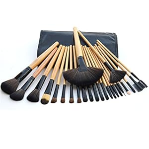 24Pcs professionale legno trucco pennello strumento cosmetici Make Up Set w/Pouch Bag