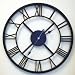 Large Black Roman Numeral Wall Clock Open Dial Face Contemporary