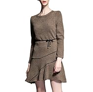 Cotton/Linen/Polyester Long Sleeves Asymmetric Club Dress/Party Dress 