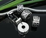 Clip Lock Stopper Bead Floral Fits Pandora Style Bracelets European Charm Bead Bracelets Free 1 Clear Silicone Rubber Stopper Ring
