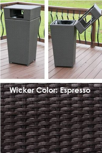 Luzon All Weather Wicker Trash Can Patio Furniture Set