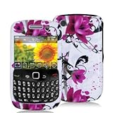 Pink Flowers Design Crystal Hard Skin Case Cover for Blackberry Curve 8520  ....