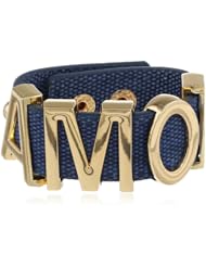 BCBGeneration Dark Blue Canvas and Gold Amor Big Affirmation Bracelet