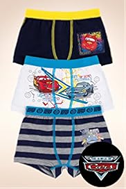 3 Pack Younger Boys Cotton Rich Cars Trunks