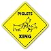 PIGLETS CROSSING Sign novelty gift animals