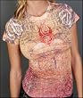 Sinful Clothing - Women's Rose Dagger Burnout Baby Tee in White
