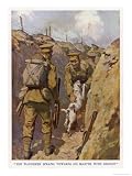 Private Brown of the North Staffordshires in the Trenches in France is Found by His Terrier Art Giclee Poster Print by W.r. Stott, 30x40