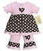 JoJo Designs 2 Piece Pink and Brown Dot Outfit, 12 to 18 Months
