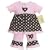JoJo Designs 2 Piece Pink and Brown Dot Outfit, 18 to 24 Months