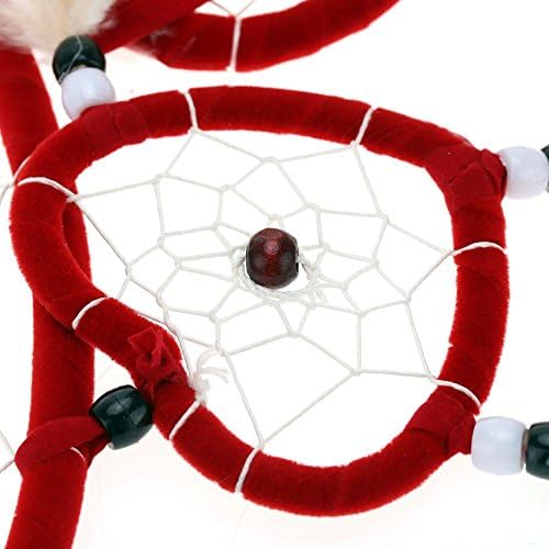 Heart-shaped Handmade Dream Catcher with Feather Wooden Bead Indian Style Wall Home Decoration Ornament Car Pendant 27.56" Long/5.91" Diameter by Greengroup15