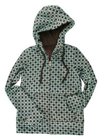 Click here to buy Roxy Onyx Ladies Hooded Zip Sweatshirt - Aqua by Roxy.