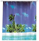 Wenko Shower Curtain 120x200 palm beach, PEVA