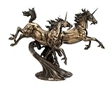 Bronze Rich Finished Twin Unicorn Classic Decorative Sculptural