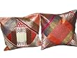 Cushion Cover-2 Orange Ethnic Vintage Sari Zari Borders Toss Pillow
