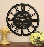 Be Still Before The Lord And Wait Patiently for Him, Inspirational Wall Clock - Psalm 37:7 (18 inch)