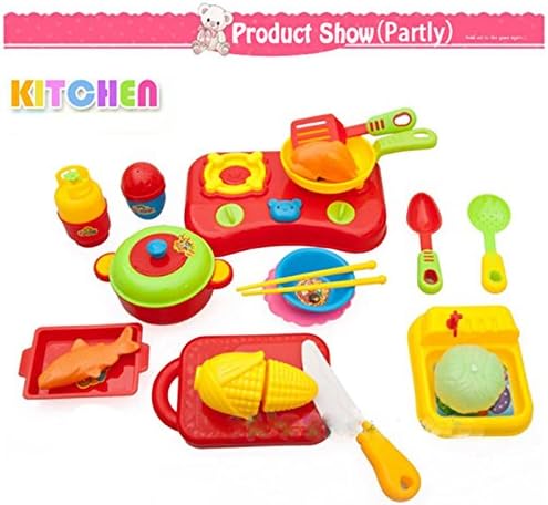 Fajibao Christmas Gift 60pcs Pretend Play Toy Kitchen Food Role Play Cookware Set Playtime Veggies