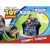 Disney Pixar Toy Story Comfy Throw Blanket with Sleeves ~ Toddler Size ~ Buzz Lightyear, Woody & Squeeze Toy Aliens