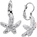 Clear Gem Starfish Leverback Earrings