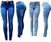 J&C Premium Blue/Dark Blue Soft Stretch Women's Denim Jeans Skinny Leg Pants
