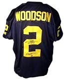 Charles Woodson Michigan Wolverines Autographed Blue Nike Jersey with 97 Heisman Inscription