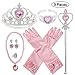 Princess Dress Up Party Accessories for Princess Costume Gloves Tiara Wand Necklace Earrings Bracelet and Ring (Pink Gift Set of 7, 9pcs