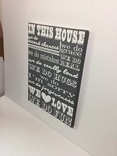 Painted family rules canvas sign - 12 by 16 inches - stretched canvas painted